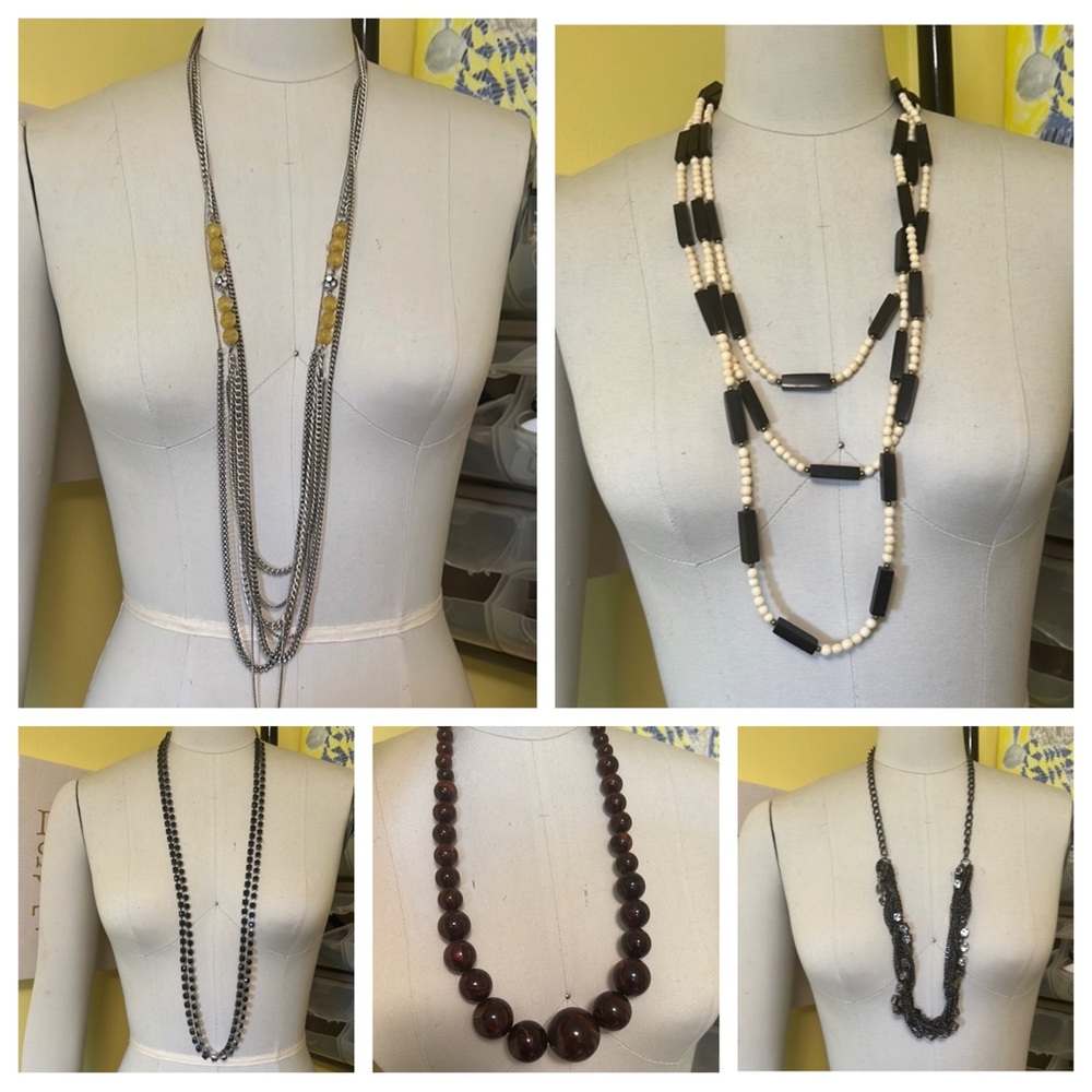 Jewelry collectors! Bundle of 5 long vintage necklaces